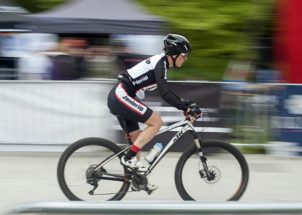 a cyclist participating in cycling competition