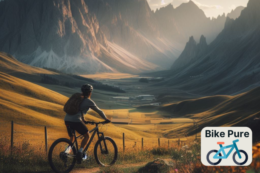 a cyclist enjoying the breathtaking landscape