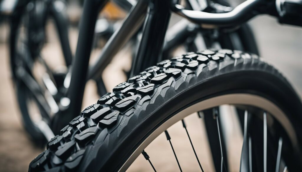 a hybrid bike tire