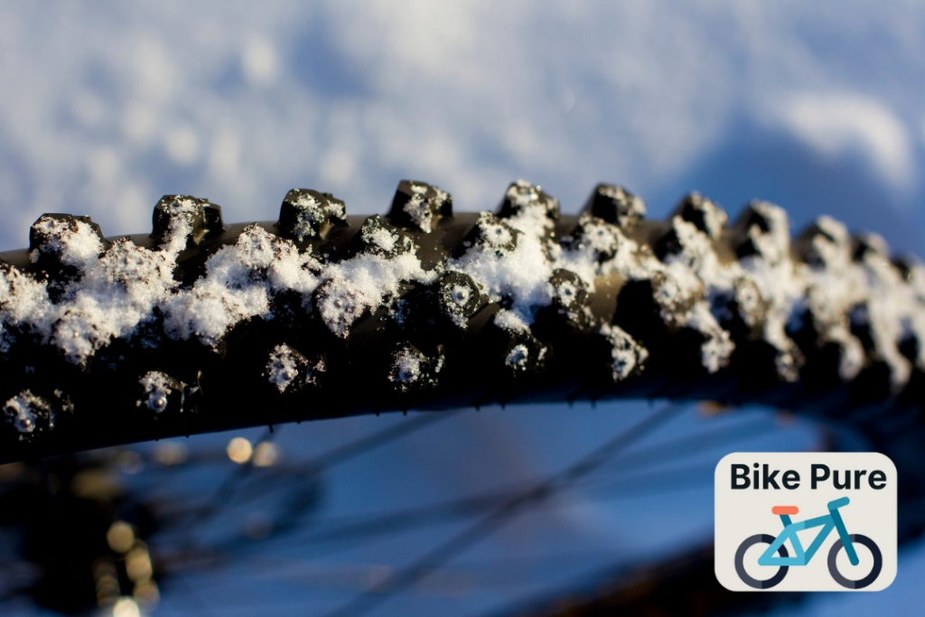 types of winter bike tire with snow flakes