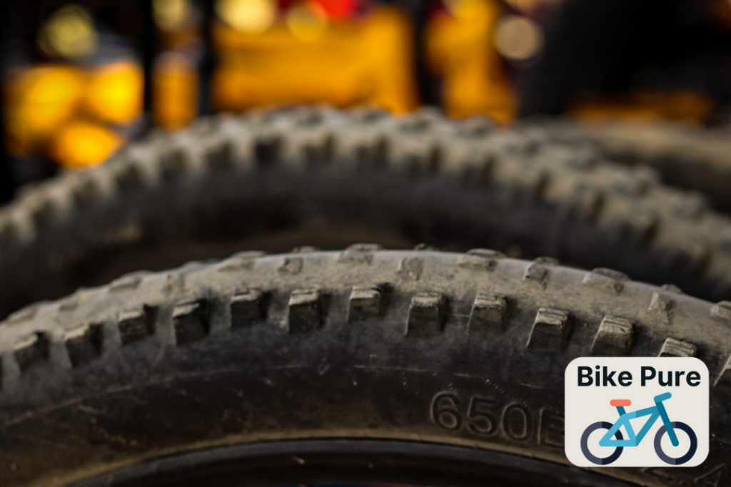 a close up picture of 650b gravel bike tire