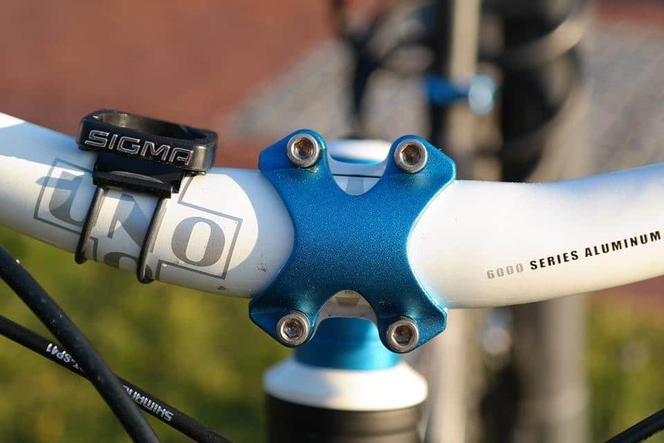Zoomed image of a bike handle